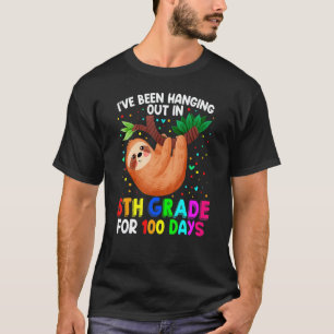 Cute 100th Day Of School Sloth 5th Grade 100 Days T-Shirt