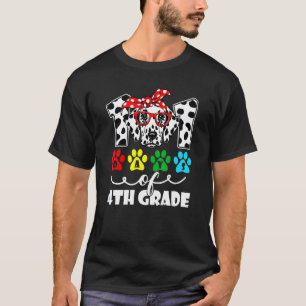 Cute 101 Days School Dog Lover 4th Grade 100 Days T-Shirt