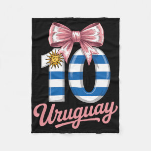 Cute 10 Uruguay Birthday Girl Number 10 Soccer Jer Fleece Blanket