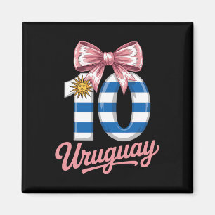 Cute 10 Uruguay Birthday Girl Number 10 Soccer Jer Magnet