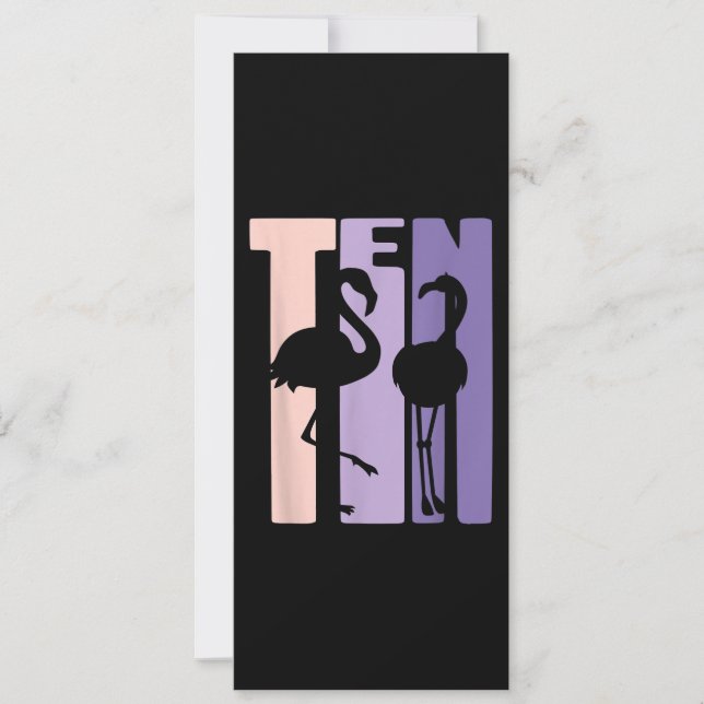 Cute 10th Birthday Gift I Flamingo I 10 Year Old Invitation (Front)