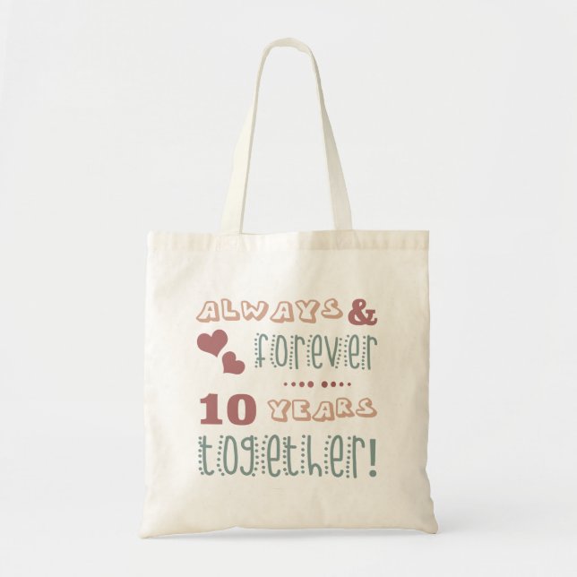 Cute 10th Wedding Anniversary Tote Bag (Front)