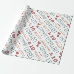 Cute 10th Wedding Anniversary Wrapping Paper