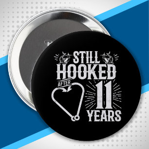 Cute 11th Anniversary Couples Married 11 Years 10 Cm Round Badge