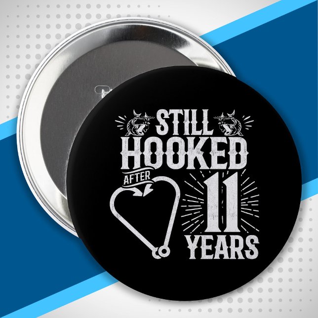 Cute 11th Anniversary Couples Married 11 Years 10 Cm Round Badge (Creator Uploaded)