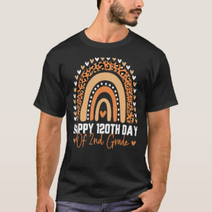 Cute 120th Day Of 2nd Grade Student Teacher Rainbo T-Shirt