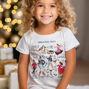 Cute 12 Days of Christmas Classic kids girl T-Shirt
