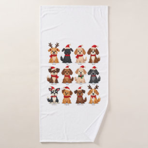 Cute 12 Dogs Xmas Funny Dog Lovers Christmas Dog M Bath Towel