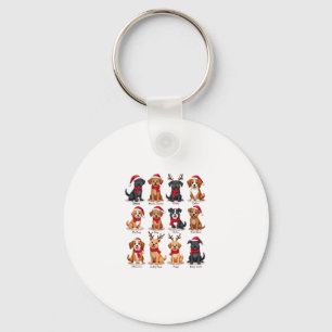 Cute 12 Dogs Xmas Funny Dog Lovers Christmas Dog M Key Ring