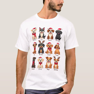 Cute 12 Dogs Xmas Funny Dog Lovers Christmas Dog M T-Shirt