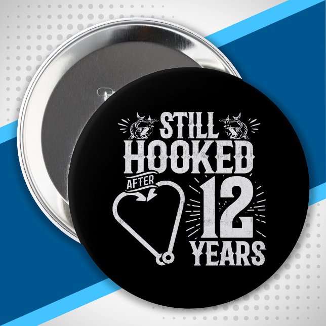 Cute 12th Anniversary Couples Married 12 Years 10 Cm Round Badge (Creator Uploaded)