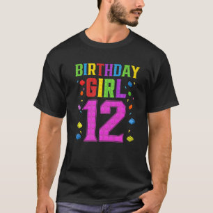 Cute 12th Birthday  12 Years Old Block Building Gi T-Shirt