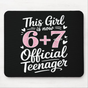 Cute 13th Birthday 13 Years Old 67 Birthday Funny Mouse Mat