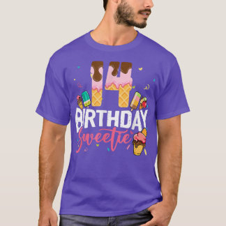 Cute 14th Birthday Ice Cream 14 Year Old Birthday  T-Shirt