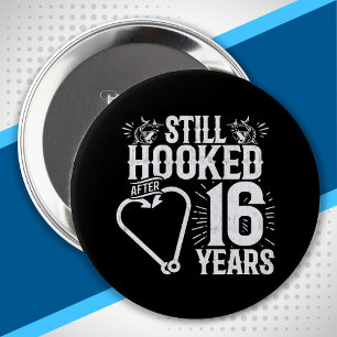 Cute 16th Anniversary Couples Married 16 Years 10 Cm Round Badge