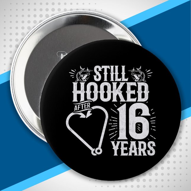 Cute 16th Anniversary Couples Married 16 Years 10 Cm Round Badge (Creator Uploaded)