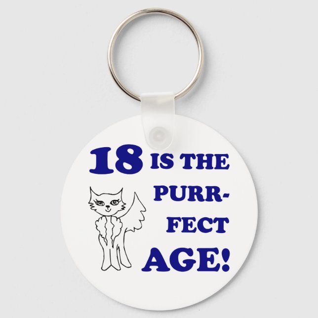 Cute 18th Birthday Present Key Ring (Front)