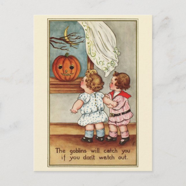 Cute 1916 Children | Vintage Halloween Postcard (Front)