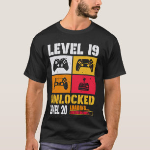 Cute 19th Video Games Birthday Level 19 Unlocked F T-Shirt