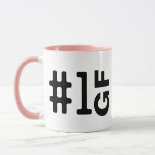 Cute #1 GF Customisable Number One Girlfriend Pink Mug