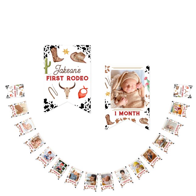 Cute 1st Birthday 12 Month Photo Milestone Bunting (Creator Uploaded)