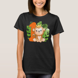 Cute 1st Birthday Boys Monkey 1 Years Old Safari A T-Shirt