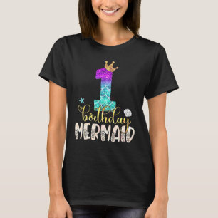 Cute 1st Birthday Mermaid Girls Ocean 1 Years Old T-Shirt
