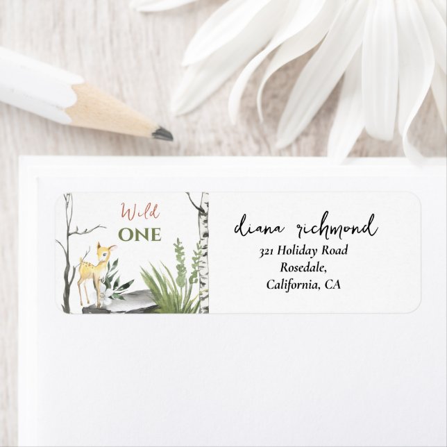 Cute 1st Birthday Wild One Brown Fawn & Trees (Insitu)