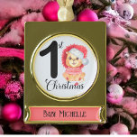 Cute 1st Christmas Baby Bear Keepsake Name Gold Plated Banner Ornament<br><div class="desc">Cute 1st Christmas Baby Bear Keepsake Name Gold Plated Banner Ornament</div>