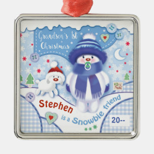 Cute 1st Christmas Ornament for Grandson