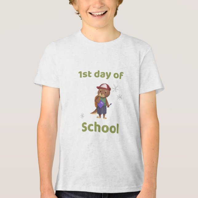 cute 1st day of school design  Tri-Blend shirt (Front)