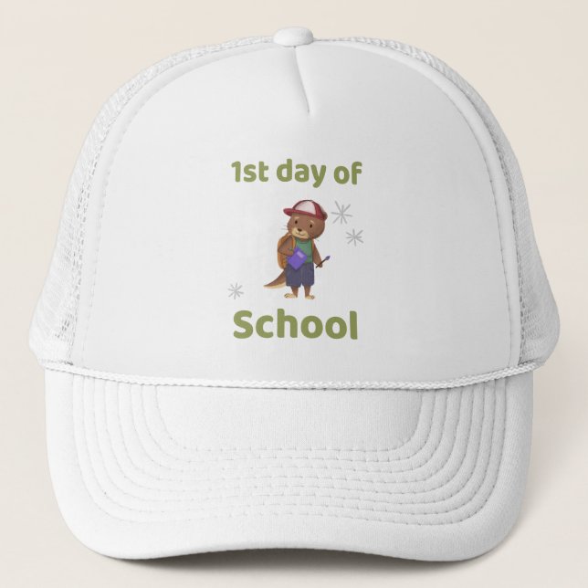cute 1st day of school design  trucker hat (Front)