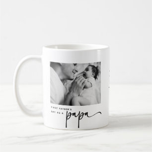 Cute 1st Father's Day, Papa Photo Collage Coffee Mug