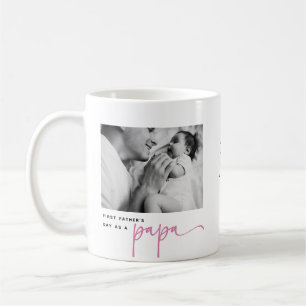 Cute 1st Father's Day, Papa Photo Collage Coffee Mug