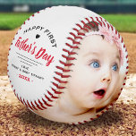 Cute 1st Fathers Day Photo Collage Baseball<br><div class="desc">Create your own keepsake baseball with this cute 1st fathers day template,  featuring 2 precious photos of your choice,  name/s and year.</div>
