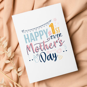 Cute 1st Mother's Day Personalised Holiday Card