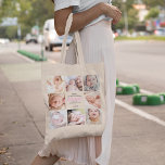 Cute 1st Mother's Day Photo Tote Bag<br><div class="desc">Cute personalised mothers day tote bag featuring 8 family photos of the child,  the cute saying "happy 1st mother's day mummy with love",  a pink heart,  and the child's name.</div>