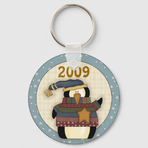 Cute 2009 Penguin Christmas Keychain