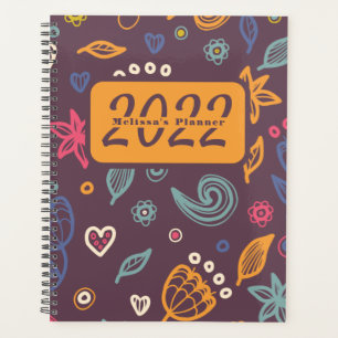 Cute 2022 Botanical Pattern Personalised Planner
