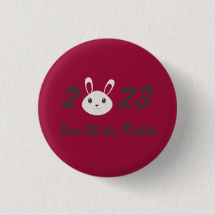 Cute 2023 Year of the Rabbit 3 Cm Round Badge
