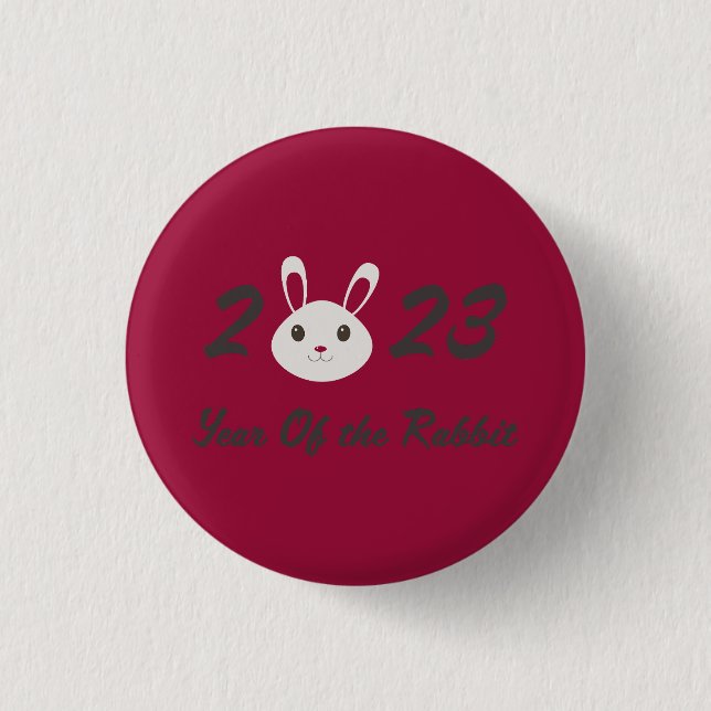 Cute 2023 Year of the Rabbit   3 Cm Round Badge (Front)