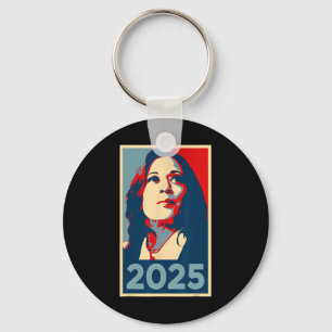 Cute 2025 Inauguration Kamala Harris Obama Poster Key Ring