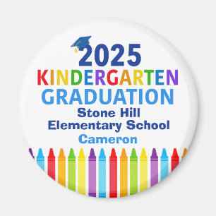 Cute 2025 Kindergarten Graduation Custom School Magnet