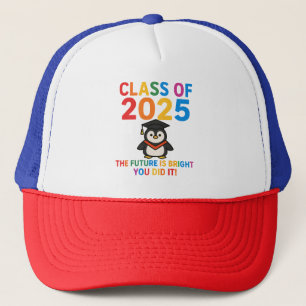 Cute 2025 Penguin Graduation Trucker Hat