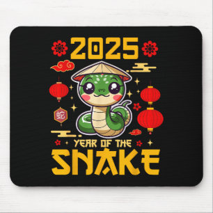 Cute 2025 Year Of The Snake Happy Chinese New Year Mouse Mat