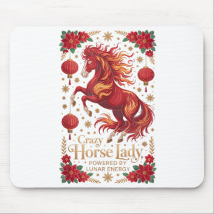 Cute 2026 Crazy Horse Lady Powered Lunar Energy Cn Mouse Mat