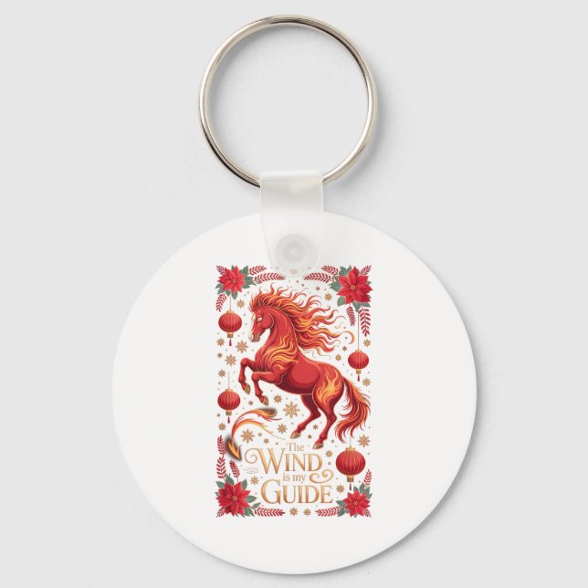 Cute 2026 Horse Lady Wind My Guide Zodiac Rider Fo Key Ring (Front)