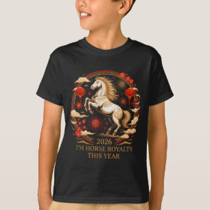Cute 2026 Horse Royalty Zodiac Lady Fortune Equest T-Shirt