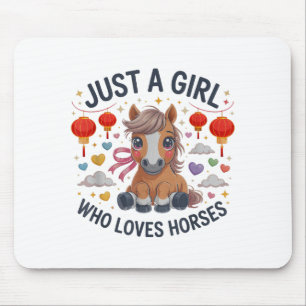 Cute 2026 Pony Just Girl Who Loves Horses Zodiac C Mouse Mat