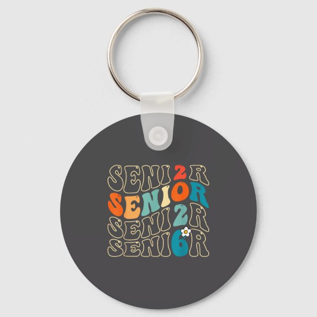 Cute 2026 Senior Grad Groovy 2026 Graduation Class Key Ring (Front)